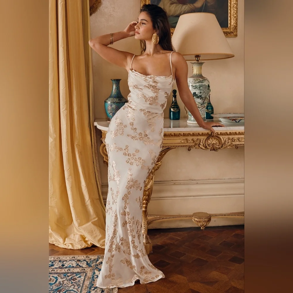 House of CB | Dresses | White And Gold House Of Cb Caprianasmall | Poshmark
